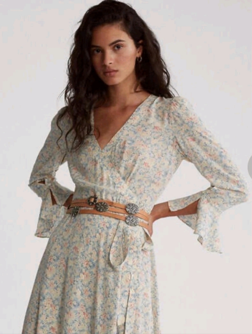 POLO RALPH LAUREN Women's Floral Wrap Pleated Dress Size 4